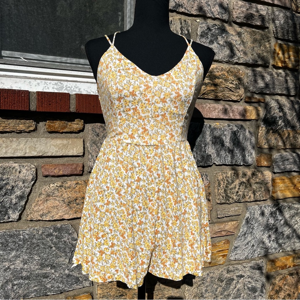 Yellow floral romper